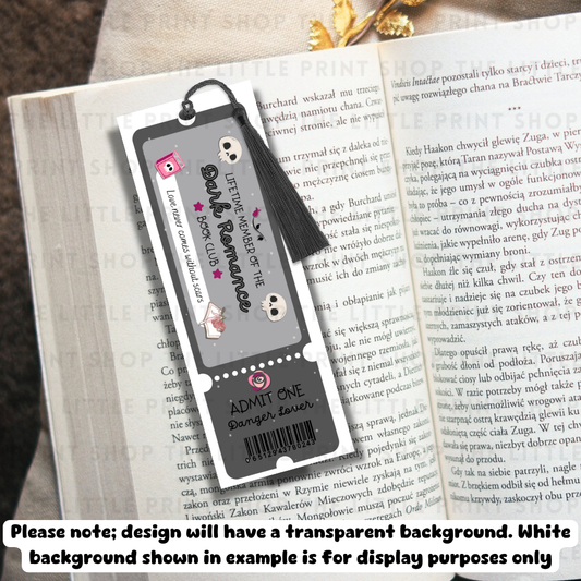 Dark Romance - UV DTF 14cm x 5cm Bookmark Decal