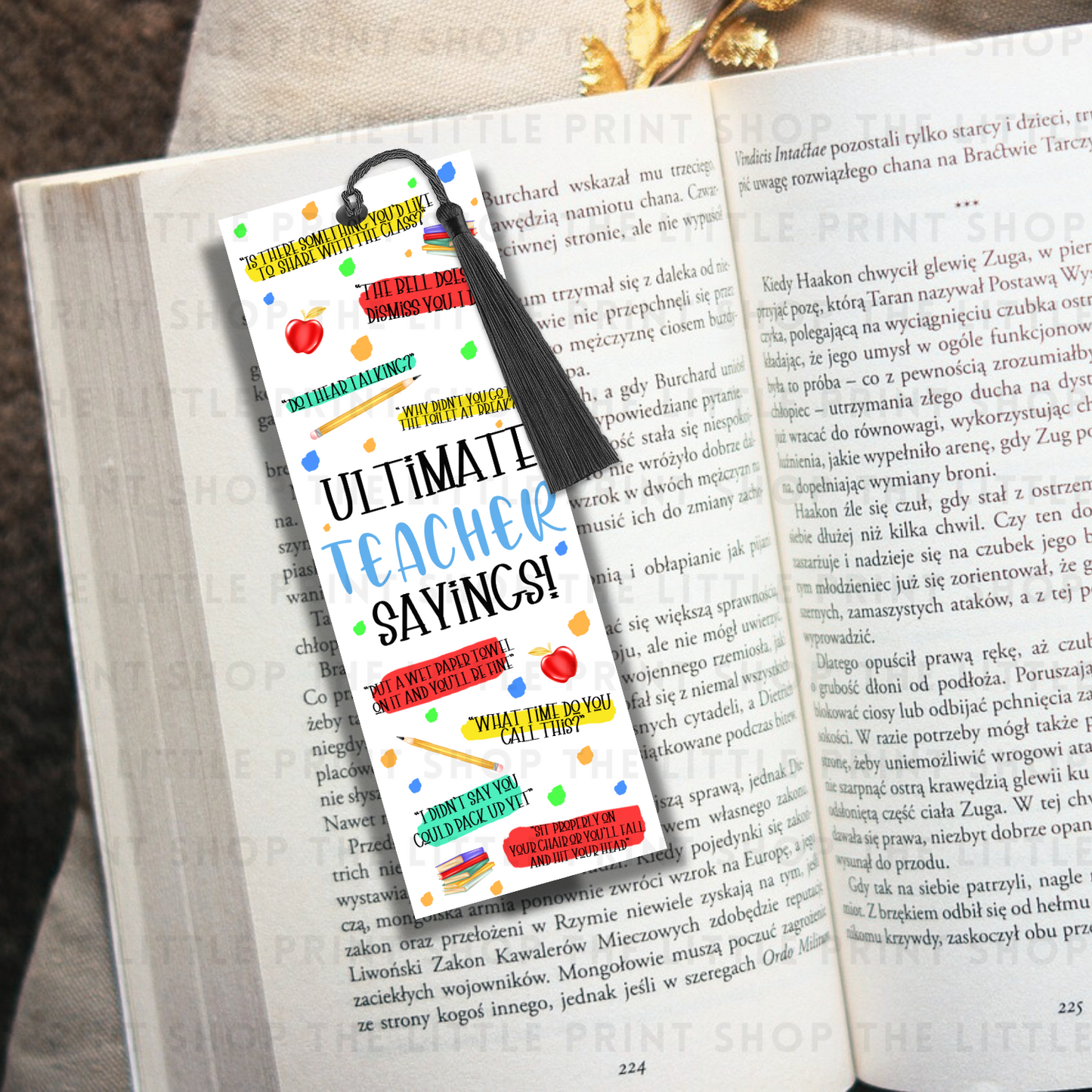 Teacher Sayings - UV DTF 14cm x 5cm Bookmark Decal