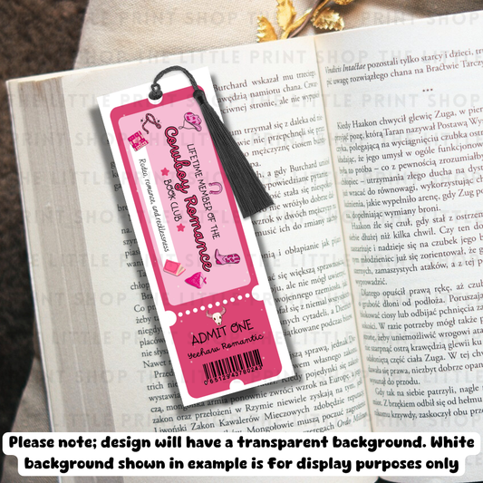 Cowboy Romance - UV DTF 14cm x 5cm Bookmark Decal