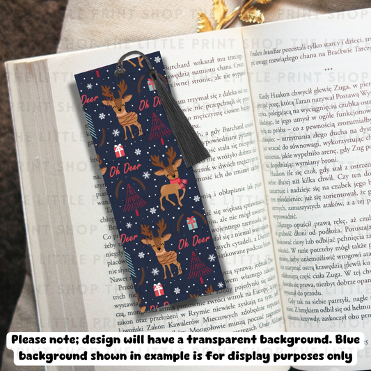 Reindeers - UV DTF 14cm x 5cm Bookmark Decal