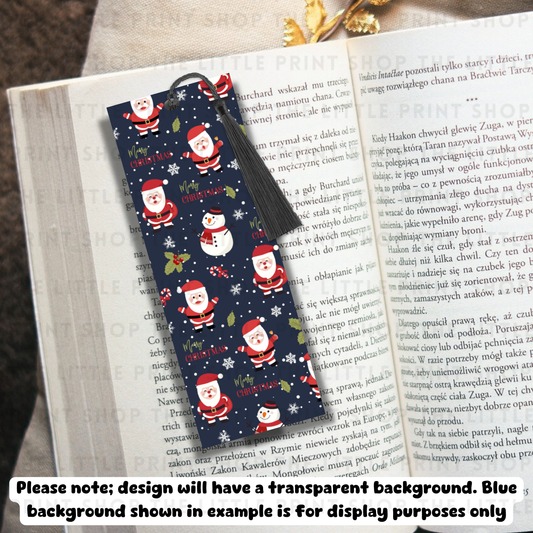 Santa - UV DTF 14cm x 5cm Bookmark Decal