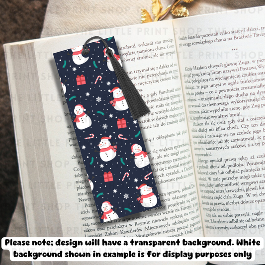 Snowman - UV DTF 14cm x 5cm Bookmark Decal