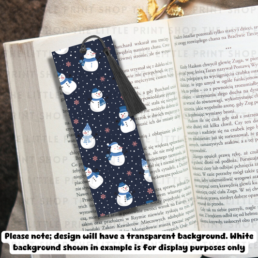 Snowman - UV DTF 14cm x 5cm Bookmark Decal