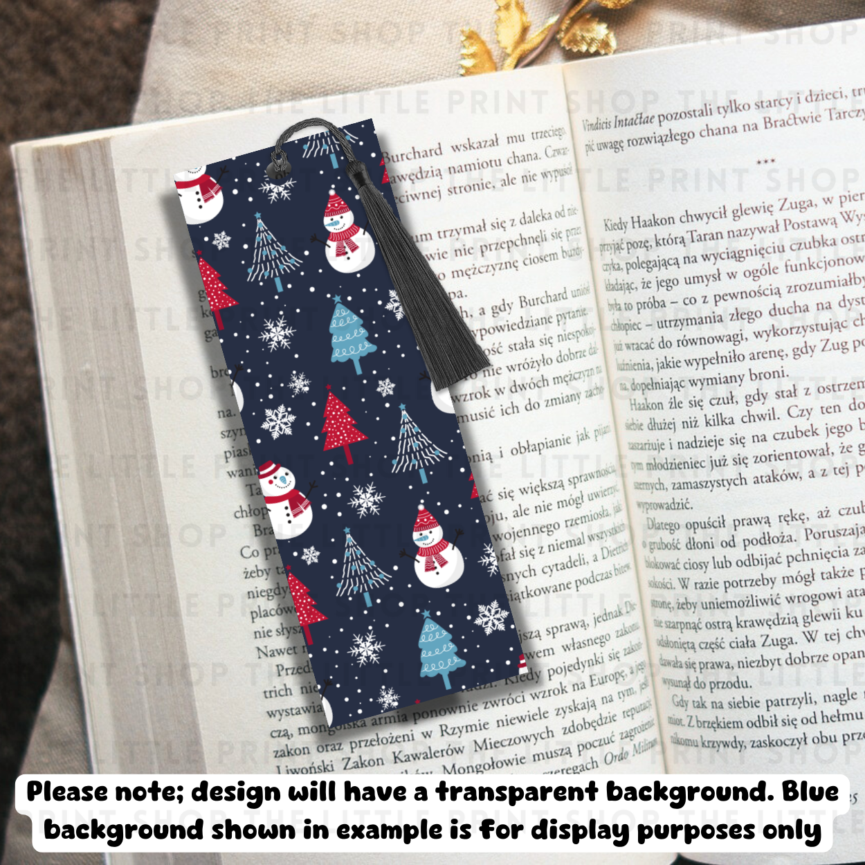 Snowman - UV DTF 14cm x 5cm Bookmark Decal