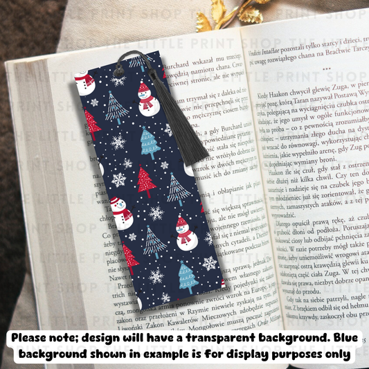 Snowman - UV DTF 14cm x 5cm Bookmark Decal