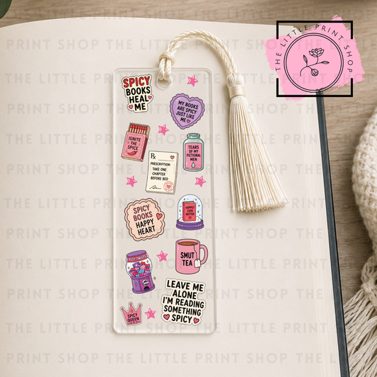 Spicy Books - UV DTF 14cm x 5cm Bookmark Decal