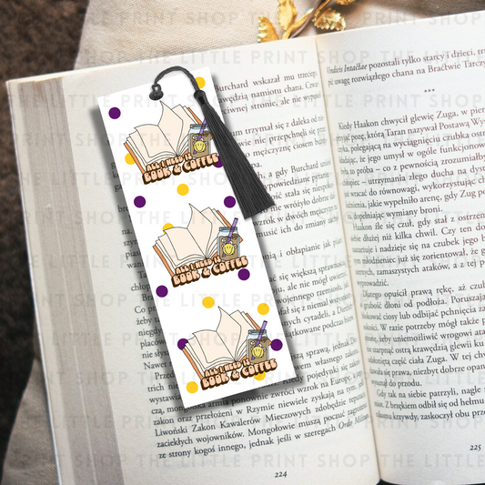 Book & Coffee - UV DTF 14cm x 5cm Bookmark Decal