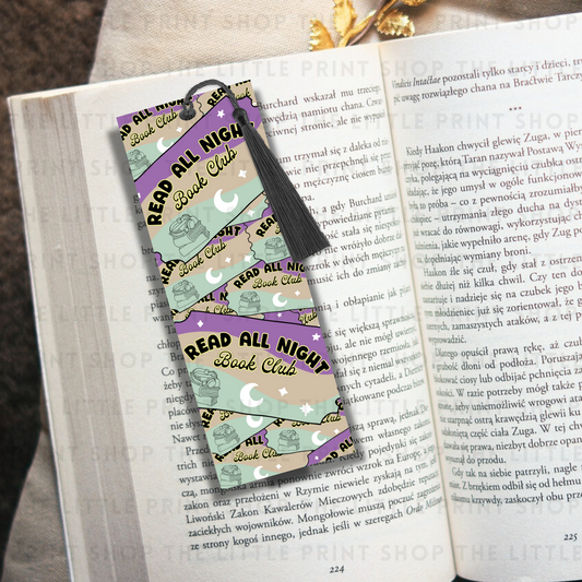 Read All Night - UV DTF 14cm x 5cm Bookmark Decal