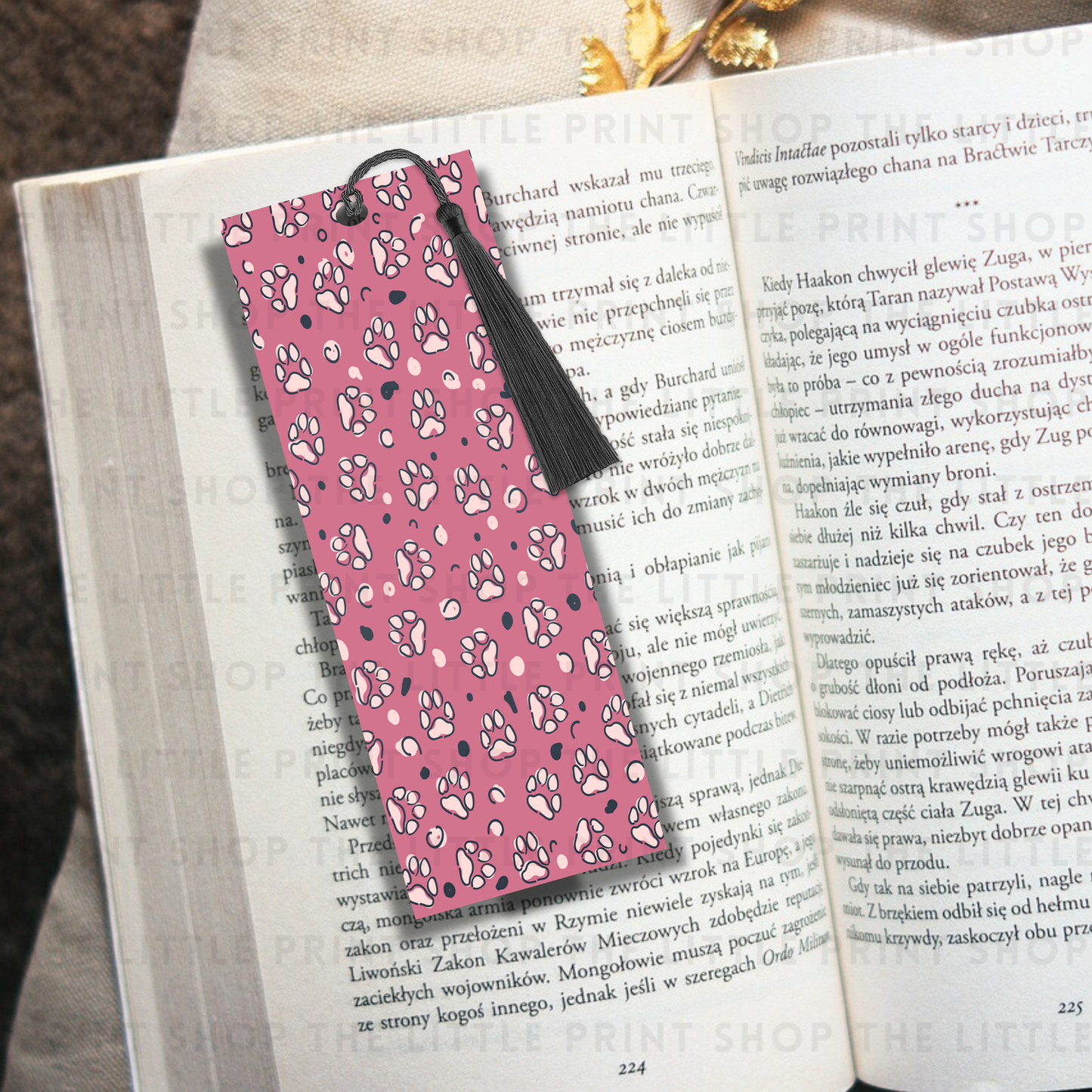 Paw Print - Pink - UV DTF 14cm x 5cm Bookmark Decal