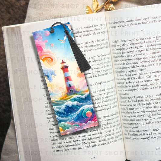 Lighthouse - UV DTF 14cm x 5cm Bookmark Decal