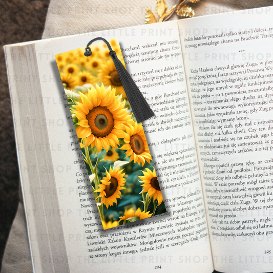 Sunflowers - UV DTF 14cm x 5cm Bookmark Decal