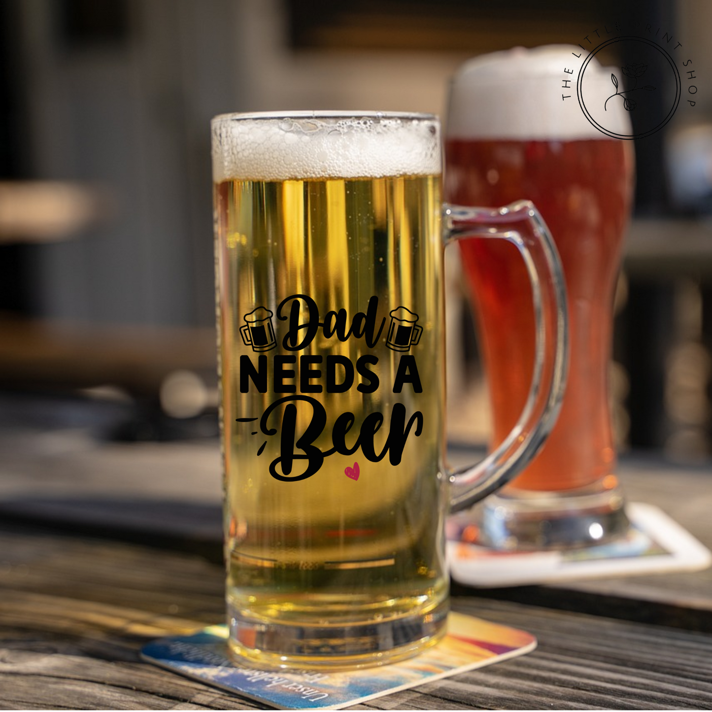 Dad Needs A Beer - UV DTF 3 inch Decals