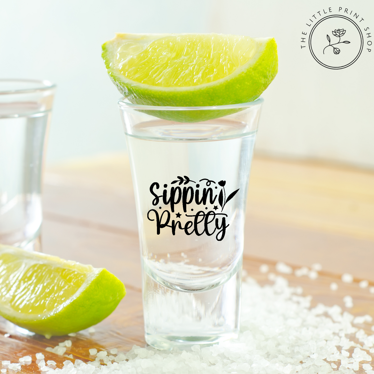 Sippin Pretty - UV DTF 4cm Shot Glass Decal