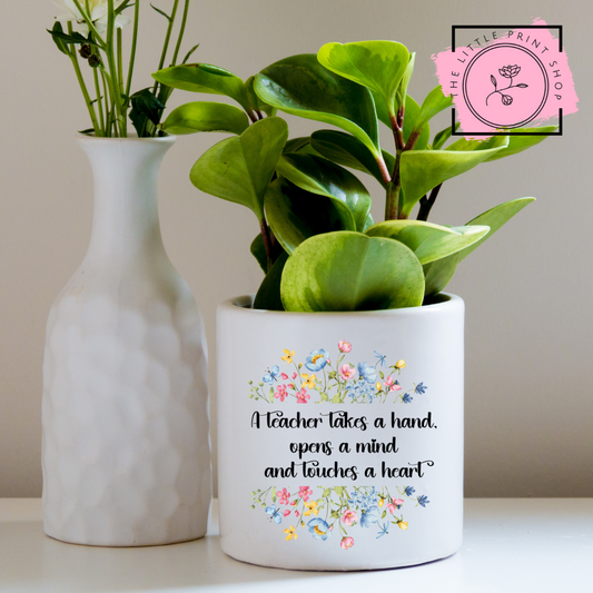 A Teacher Takes A Hand - Black - UV DTF 4 inch Decals