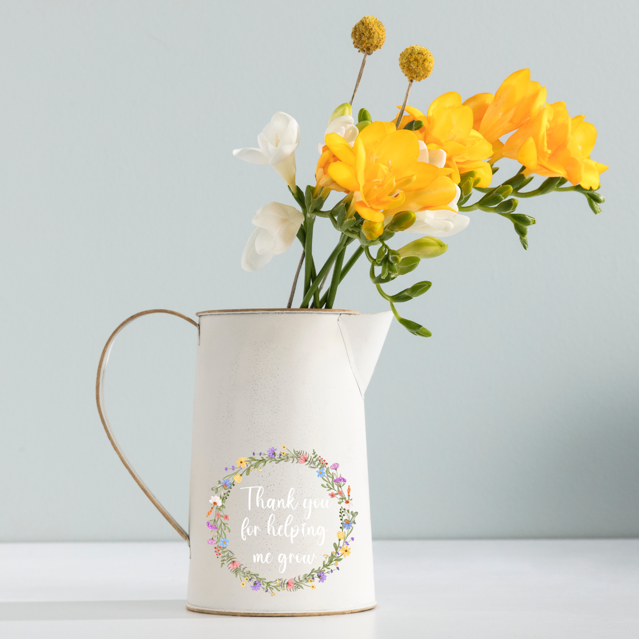 Helping Me Grow.. Spring Floral - White - UV DTF 4 inch Decals