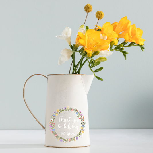 Helping Me Grow.. Spring Floral - White - UV DTF 4 inch Decals