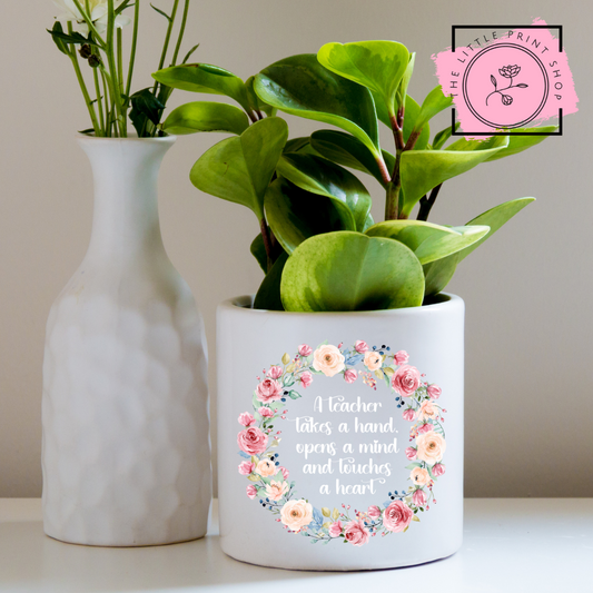 Takes A Hand.. Pink Floral - White - UV DTF 4 inch Decals