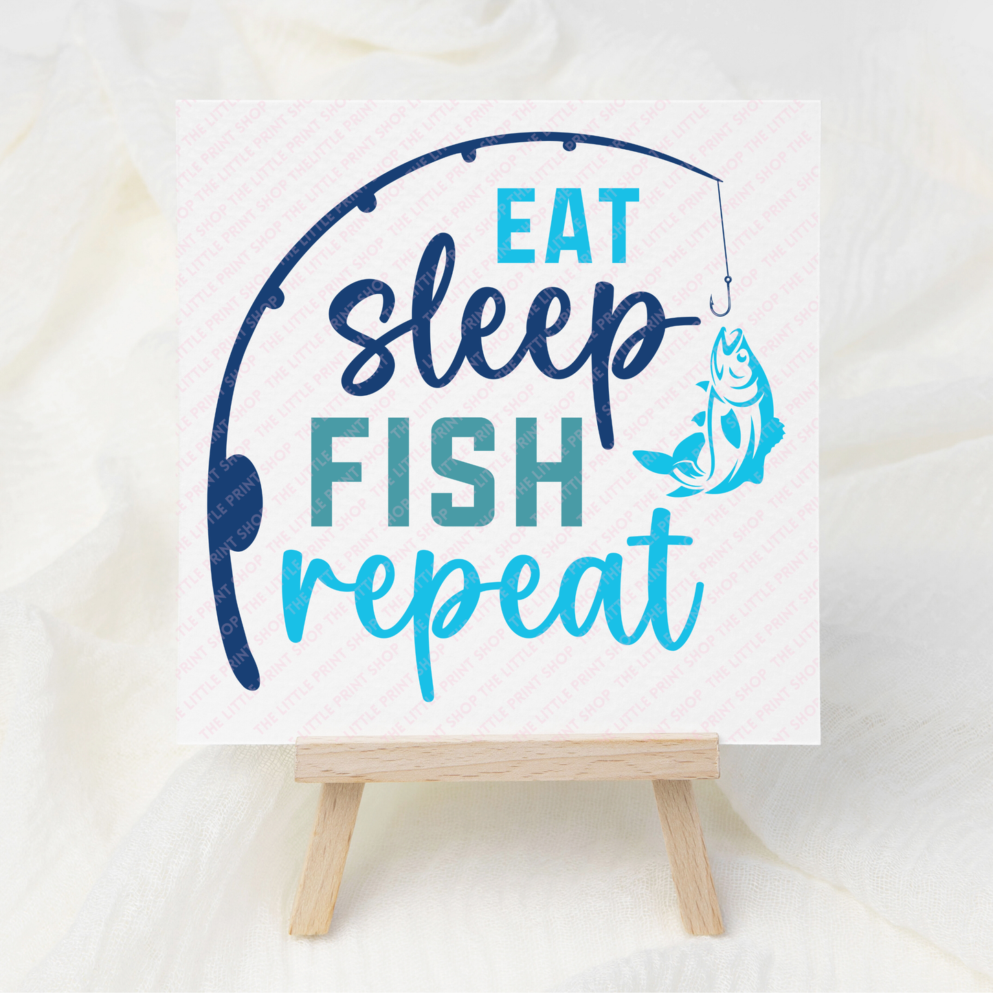 Eat Sleep Fish Repeat - UV DTF 3 inch Decals