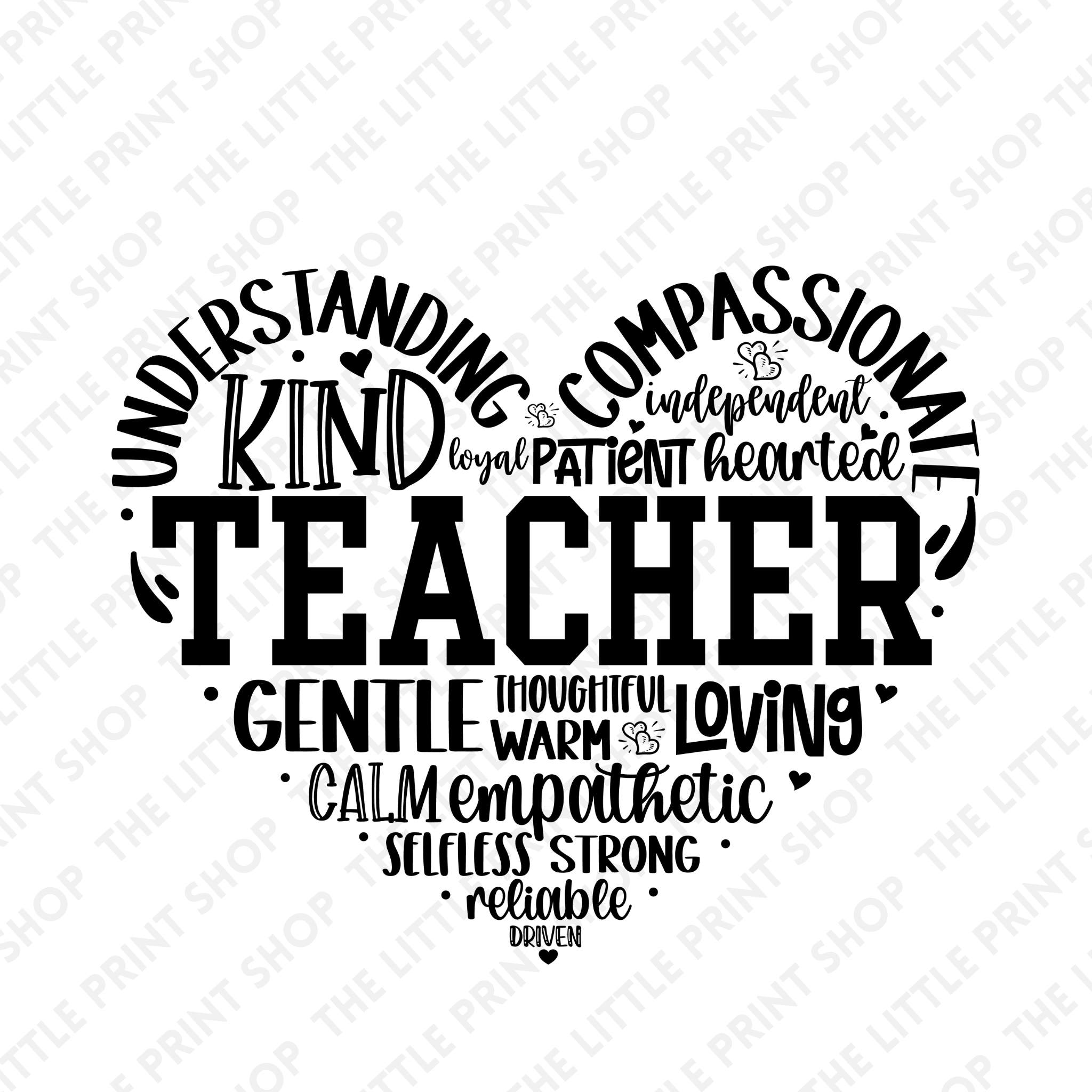 Teacher Words - UV DTF 3 inch Decals – Little Print Shop