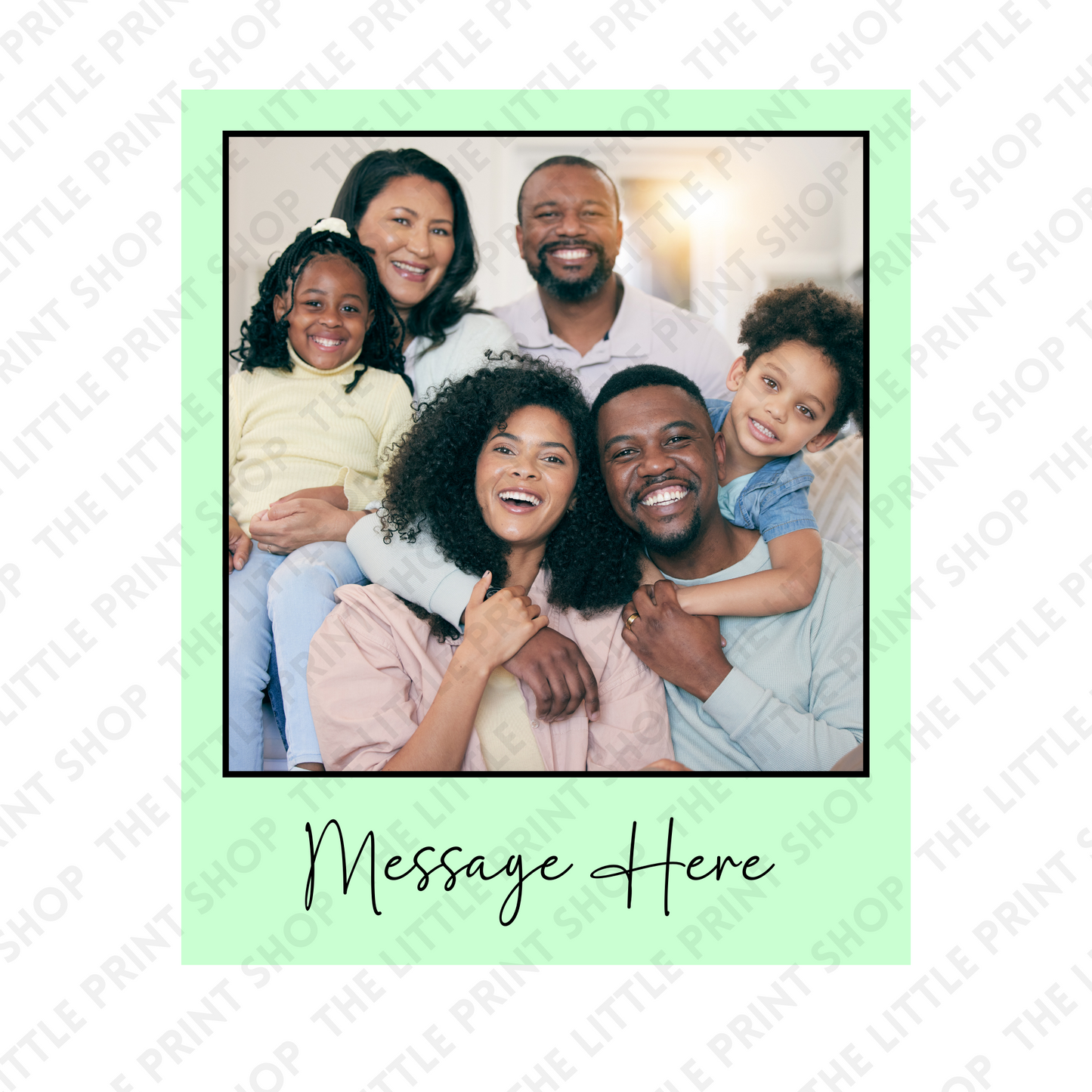 Green Polaroid - Plain or Add Message - UV DTF 3 inch Decals