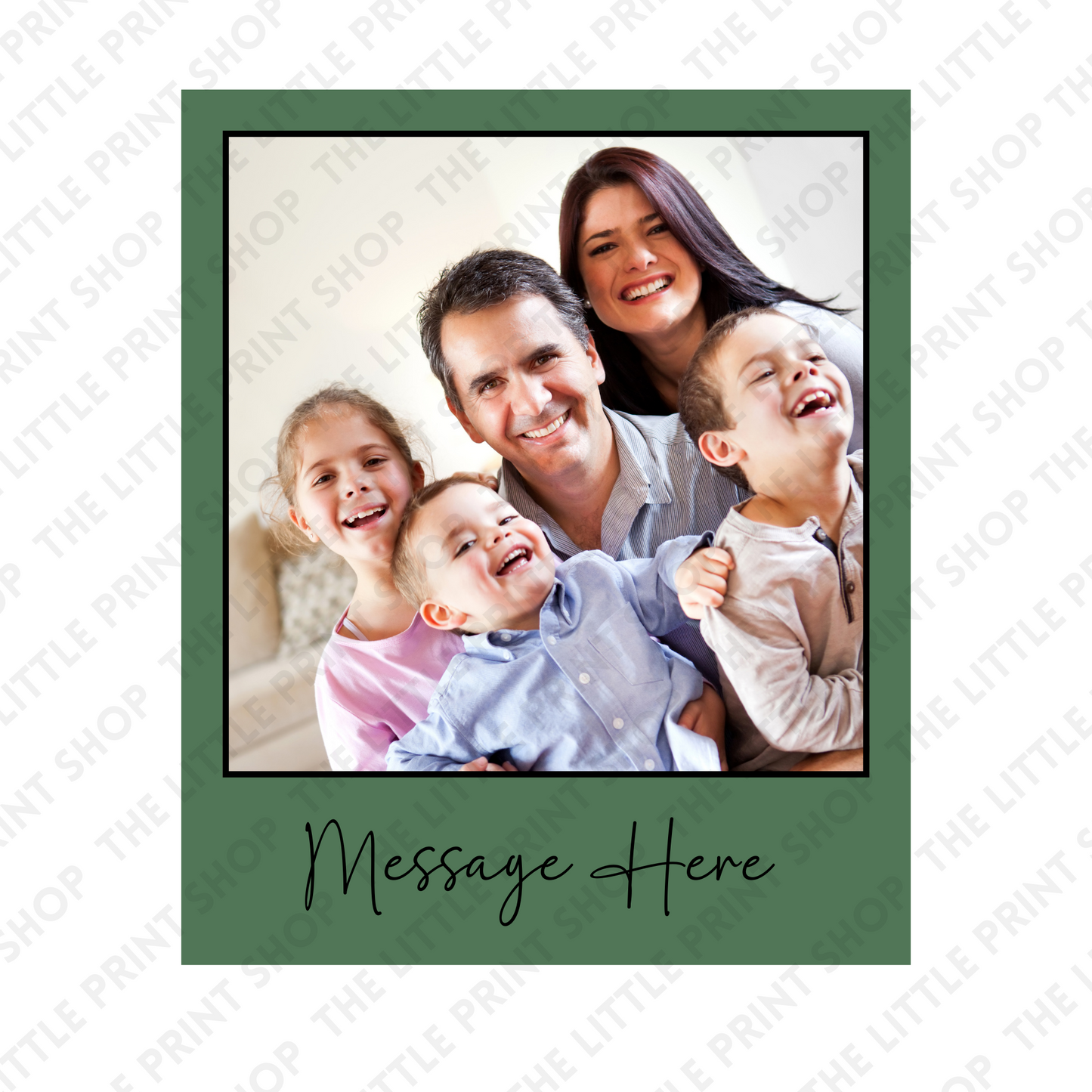 Forrest Green Polaroid - Plain or Add Message - UV DTF 3 inch Decals