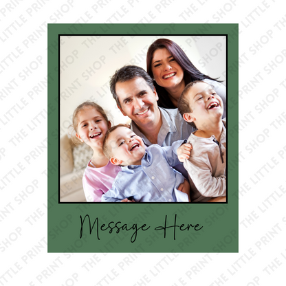 Forrest Green Polaroid - Plain or Add Message - UV DTF 3 inch Decals