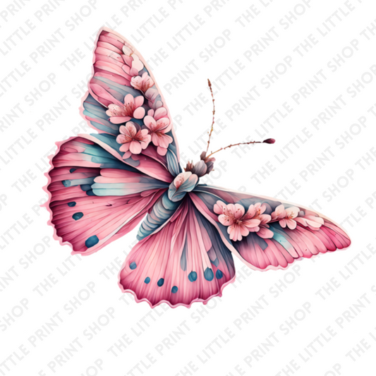 Pink Butterfly - UV DTF 3 inch Decals