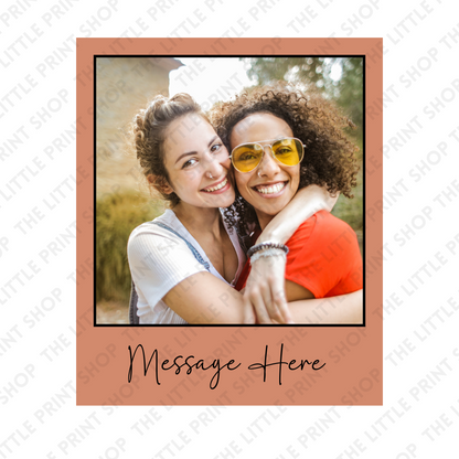 Tan Polaroid - Plain or Add Message - UV DTF 3 inch Decals