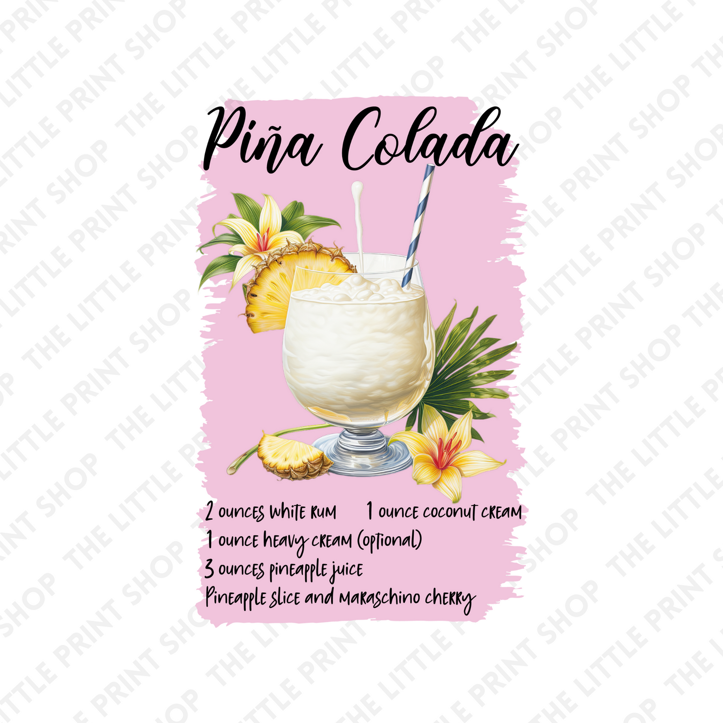 Pina Colada - UV DTF 3 inch Decals