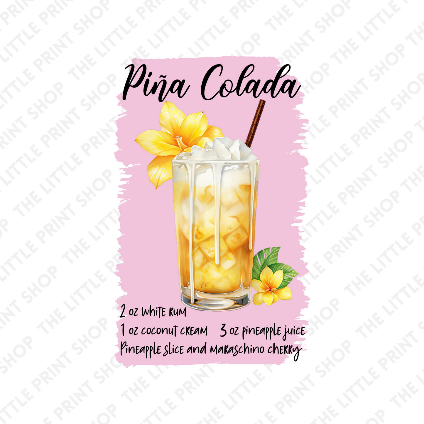 Pina Colada - UV DTF 3 inch Decals