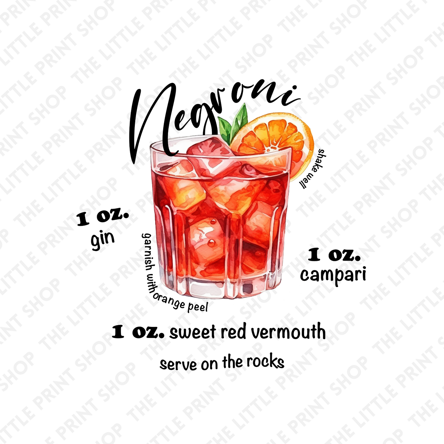 Negroni - UV DTF 3 inch Decals