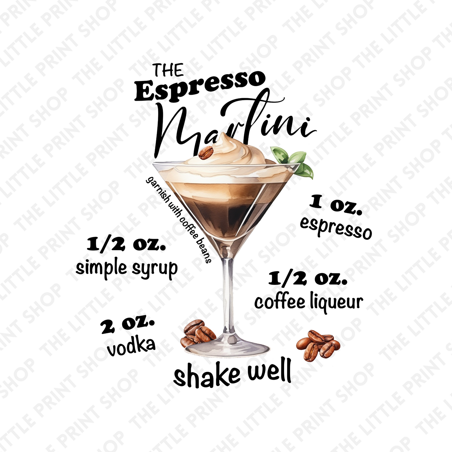 Espresso Martini - UV DTF 3 inch Decals