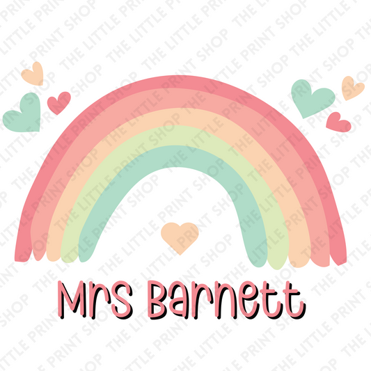 Teacher Name Rainbow - UV DTF 3 inch Decals