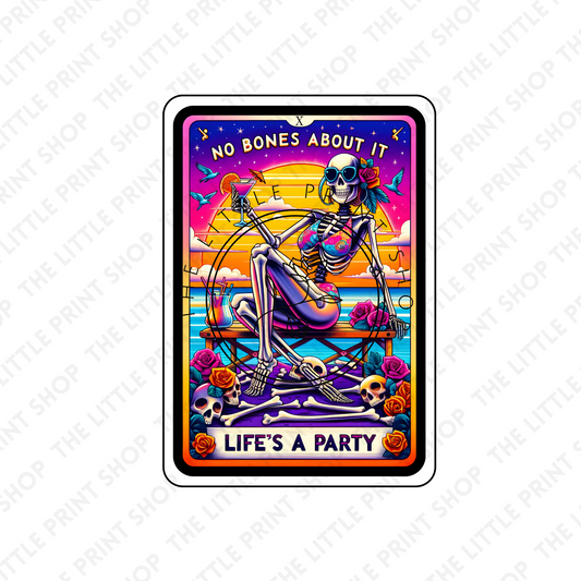 Life's A Party Tarot Card - UV DTF 3 inch Decals
