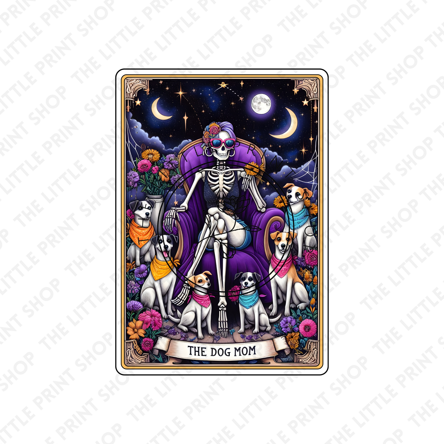 The Dog Mom Tarot Card - UV DTF 3 inch Decals