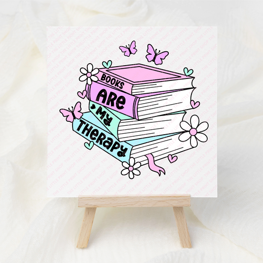 Books Are My Therapy - UV DTF 3 inch Decals
