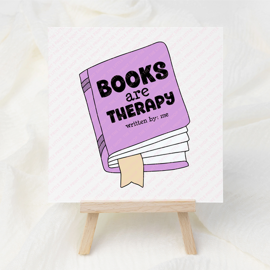 Books Are My Therapy - UV DTF 3 inch Decals