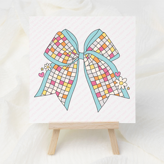 Disco Bow - 4 Colours - UV DTF 3 inch Decals