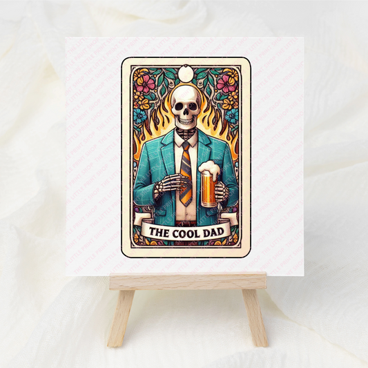 The Cool Dad Tarot Card - UV DTF 3 inch Decals