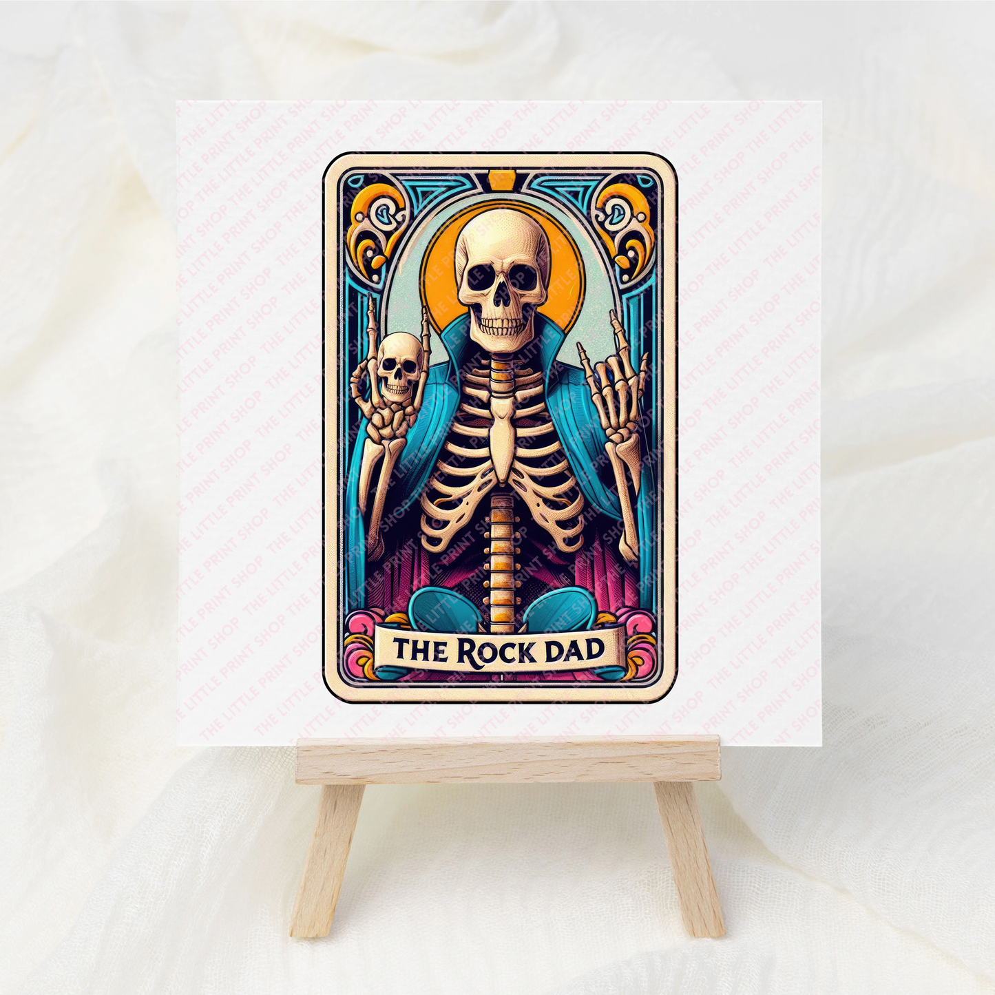 Rock Dad Tarot Card - UV DTF 3 inch Decals