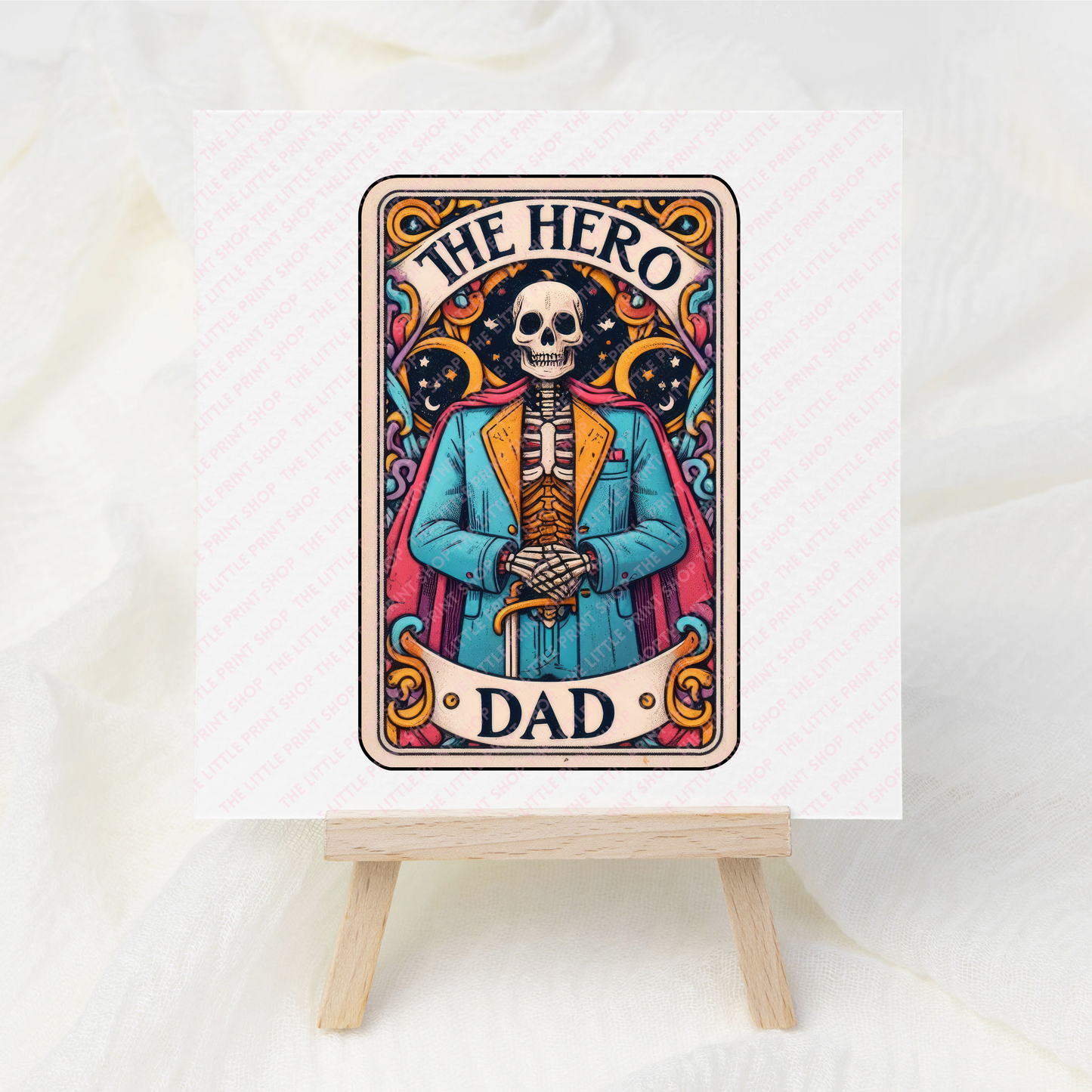 Hero Dad Tarot Card - UV DTF 3 inch Decals