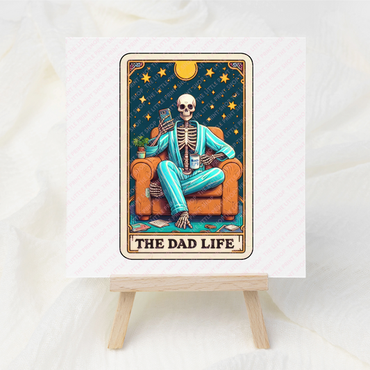 Dad Life Tarot Card - UV DTF 3 inch Decals