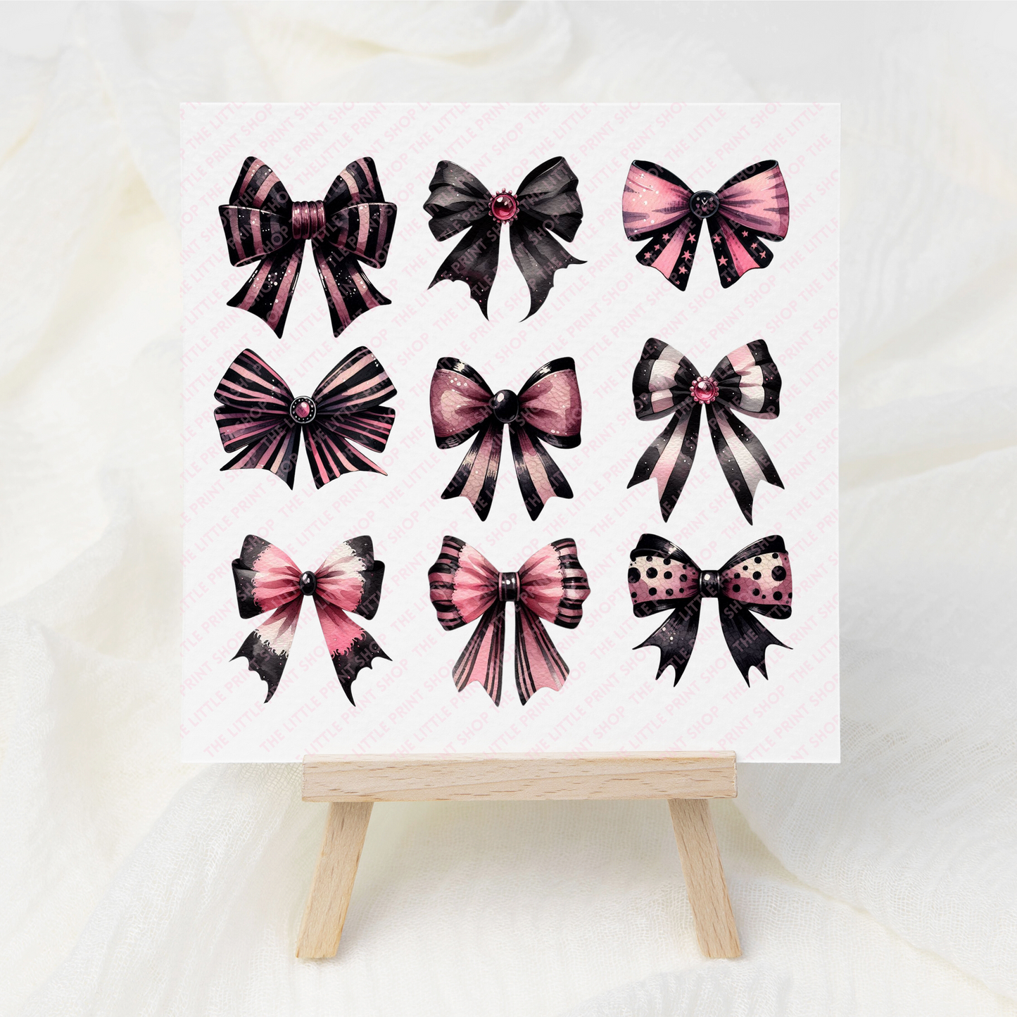 Black & Pink Bows - UV DTF 3 inch Decal
