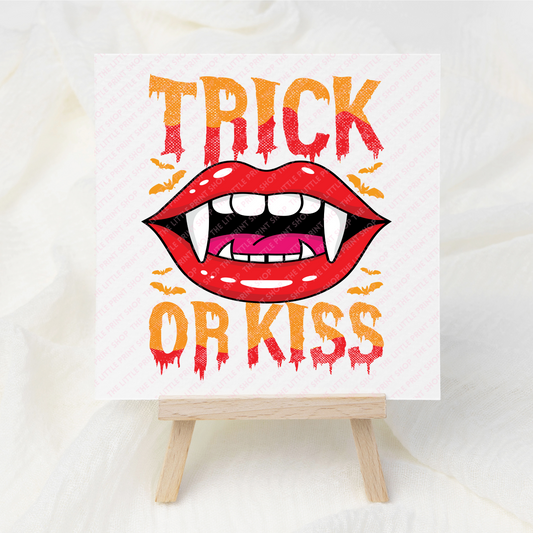Trick or Kiss - UV DTF 3 inch Decal