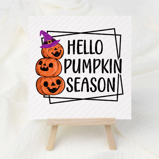 Hello Pumpkin Season - UV DTF 3 inch Decal