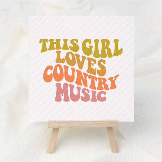 Country Music Quote - UV DTF 3 inch Decals