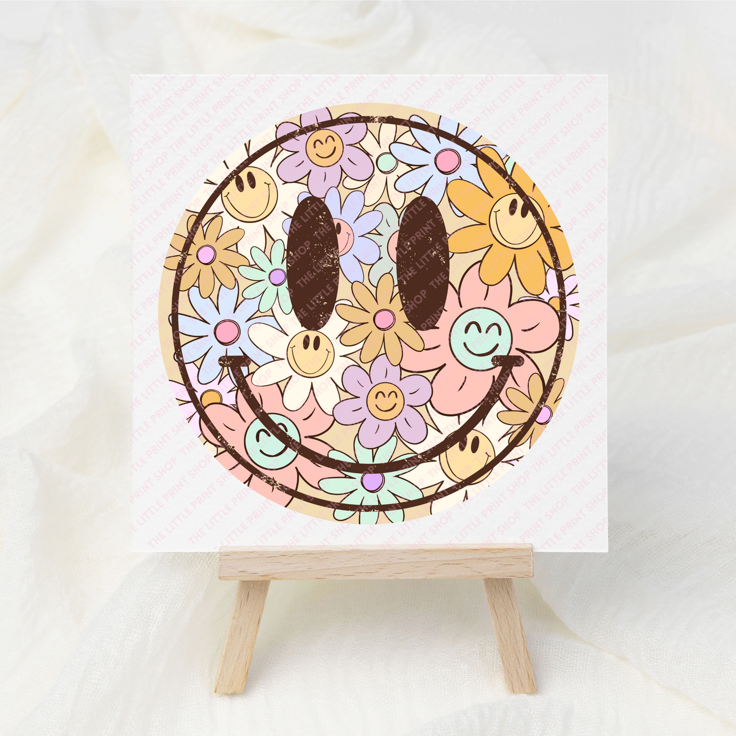 Retro Smiley - UV DTF 3 inch Decals