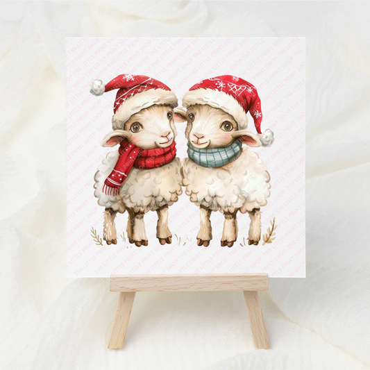 Christmas Sheep - UV DTF 3 inch Decal