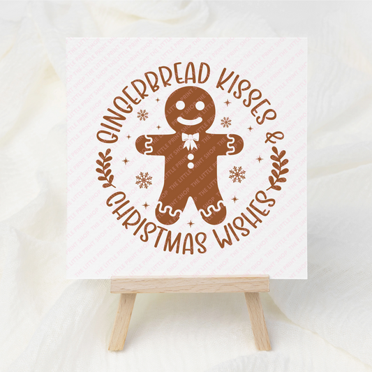 Gingerbread Kisses - UV DTF 3 inch Decal