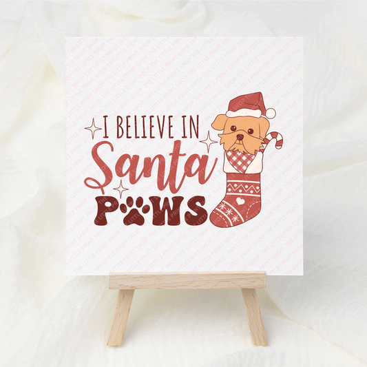 Santa Paws - UV DTF 3 inch Decal
